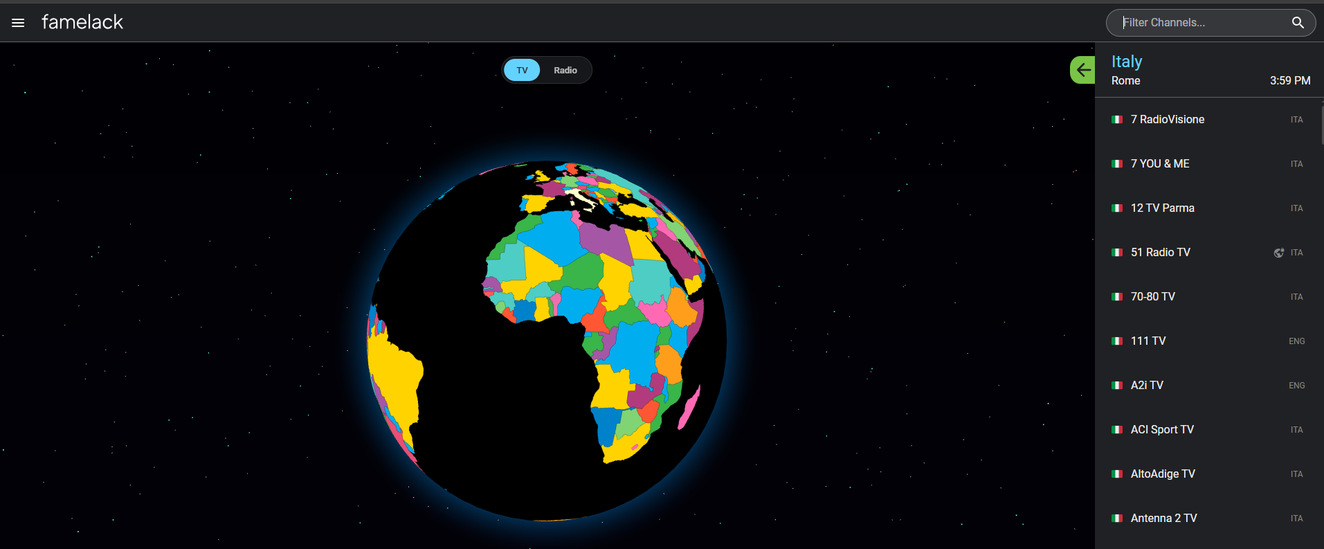 Screenshot di Famelack