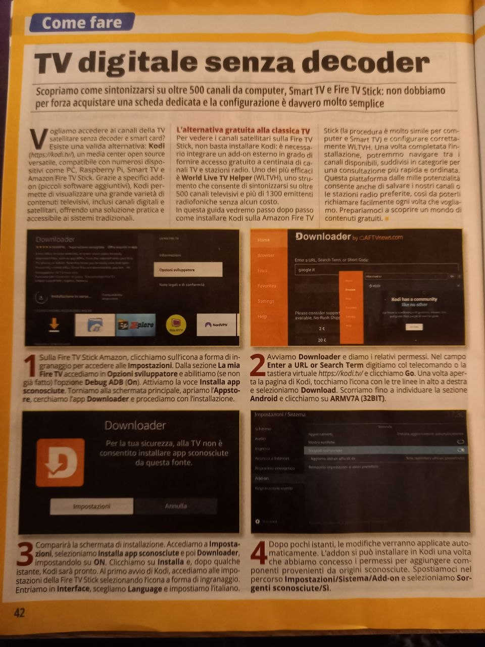 Screenshot di TV digitale senza decoder