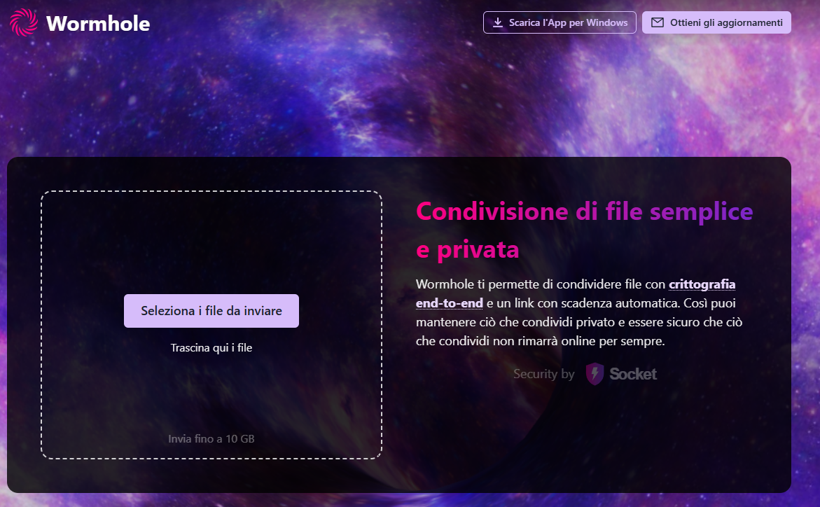 Screenshot di Wormhole.app
