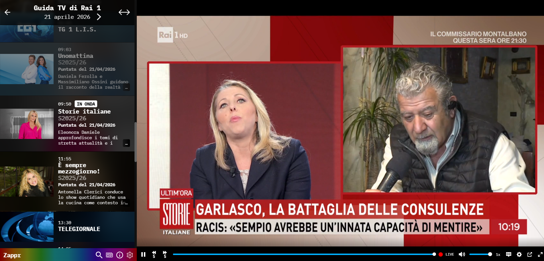 Screenshot di Zappr.stream